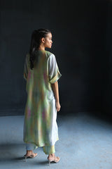 Pastel multi - coloured straight kurta set