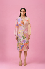 Ikat Cutwork Midi Dress