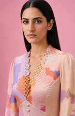 Ikat Cutwork Midi Dress