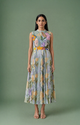 Ikat Pleated Dress