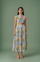 Ikat Pleated Dress