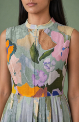 Ikat Pleated Dress