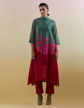 Gliss Green & Pink Kurta Set