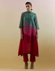 Gliss Green & Pink Kurta Set