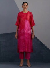 Omen Vermilion & Fuchsia Kurta Set