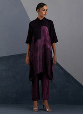 Omen Plum & Indigo Kurta Set