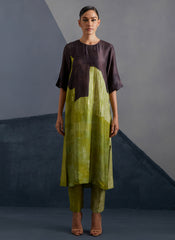 Omen Moss & Coffee Kurta Set