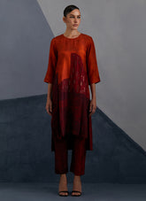 Omen Rust & Crimson Kurta Set
