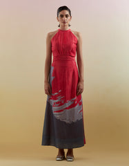 Gliss Pink & Grey Halter Dress