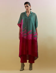 Gliss Green & Pink Long Kurta Set