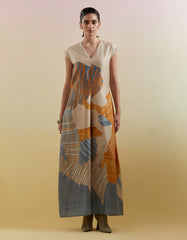 Gliss Beige & Teal Jumpsuit