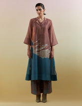 Gliss Brown & Blue Kurta Set