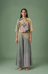 Ikat Cutwork Jacket Set