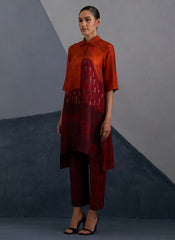 Omen Rust & Crimson Kurta Set
