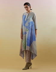 Gliss Beige & Blue Kurta Set
