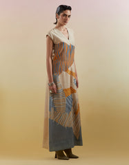 Gliss Beige & Teal Jumpsuit