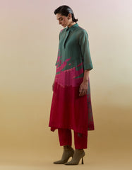 Gliss Green & Pink Kurta Set