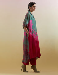Gliss Green & Pink Long Kurta Set