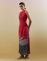 Gliss Pink & Grey Halter Dress