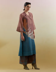 Gliss Brown & Blue Kurta Set