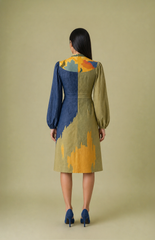 Ikat Cutwork Fitted Dress