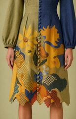 Ikat Cutwork Fitted Dress