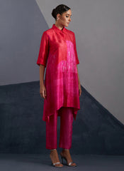 Omen Vermilion & Fuchsia Kurta Set