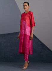 Omen Vermilion & Fuchsia Kurta Set