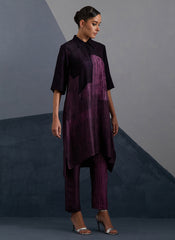 Omen Plum & Indigo Kurta Set