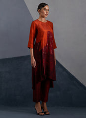 Omen Rust & Crimson Kurta Set