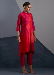 Zenith Vermilion & Fuchsia Kurta Set