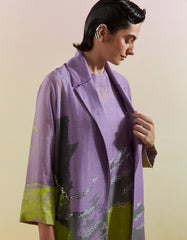 Gliss Lilac & Neon Green Jacket Set