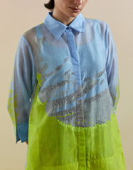 Gliss Blue & Lime Green Co-Ord Set