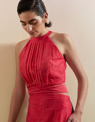 Gliss Pink & Grey Halter Dress