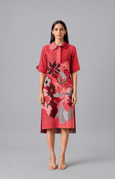 Ikat Cutwork High-Low Dress