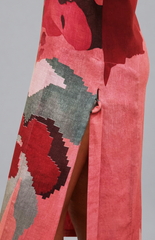 Ikat Cutwork High-Low Dress