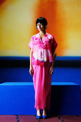 Candy Floss blush pink dhoti-skirt set