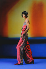 Floro Deep Red & Maroon Jumpsuit