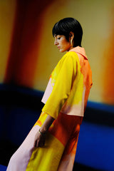 Diffuse bright orange & yellow jumpsuit