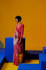 Bough Orange-Red Saree Set