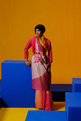 Bough Orange-Red Saree Set