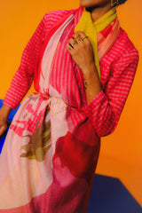 Bough Orange-Red Saree Set