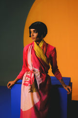 Bough Orange-Red Saree Set