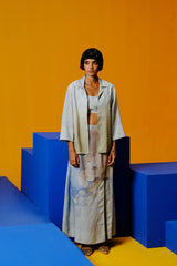 Diffuse Pastel Blue & Green Skirt Set