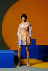 Candy Floss Soft Blue & Orange Dress