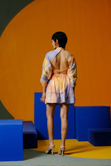 Candy Floss Soft Blue & Orange Dress