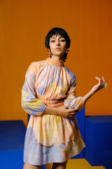 Candy Floss Soft Blue & Orange Dress