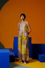 Candy Floss Smoky Beige & Bright Yellow Jumpsuit