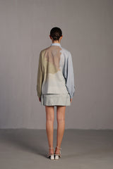 Diffuse Pastel Blue & Green Skirt Set