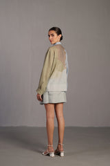 Diffuse Pastel Blue & Green Skirt Set